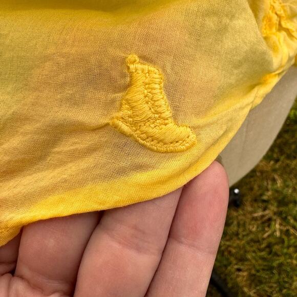 Dr. Martens Button Down Yellow Voile Sheer Shirt Women's Size Small - Picture 6 of 12